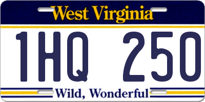 WV license plate 1HQ250