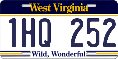 WV license plate 1HQ252