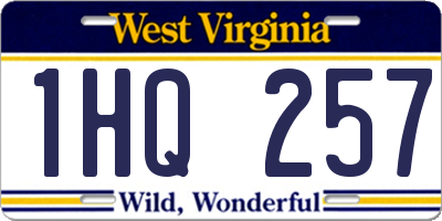 WV license plate 1HQ257