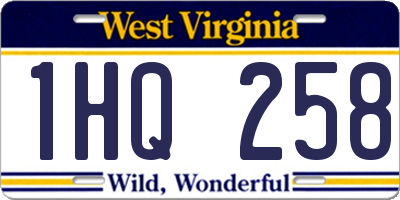 WV license plate 1HQ258