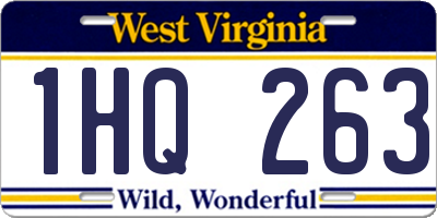 WV license plate 1HQ263