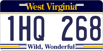 WV license plate 1HQ268