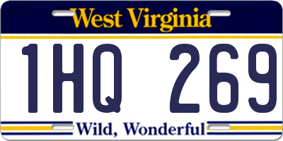 WV license plate 1HQ269