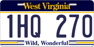 WV license plate 1HQ270