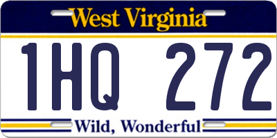 WV license plate 1HQ272