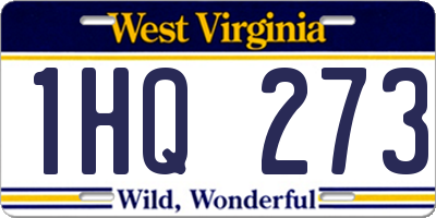 WV license plate 1HQ273