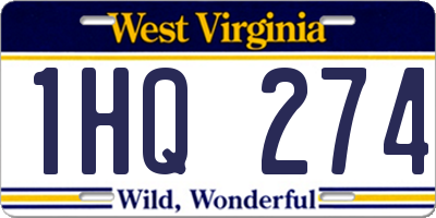 WV license plate 1HQ274