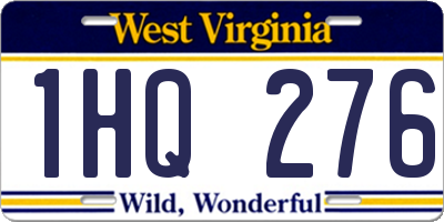 WV license plate 1HQ276