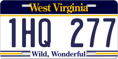 WV license plate 1HQ277