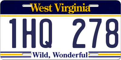 WV license plate 1HQ278
