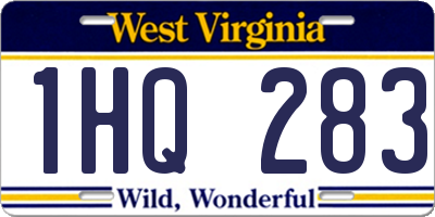 WV license plate 1HQ283
