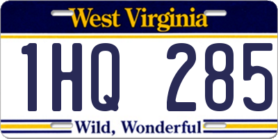 WV license plate 1HQ285