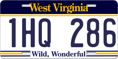 WV license plate 1HQ286