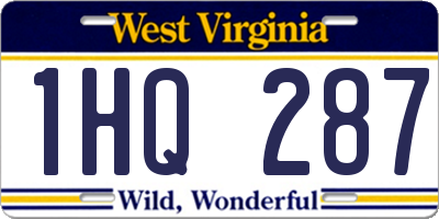 WV license plate 1HQ287