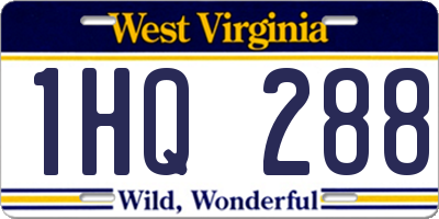 WV license plate 1HQ288