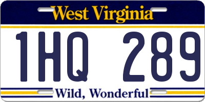 WV license plate 1HQ289
