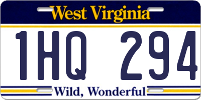 WV license plate 1HQ294