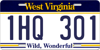 WV license plate 1HQ301