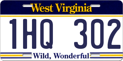 WV license plate 1HQ302