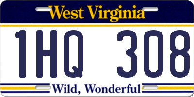 WV license plate 1HQ308