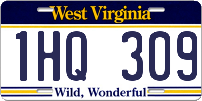 WV license plate 1HQ309