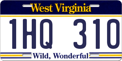 WV license plate 1HQ310