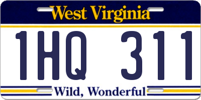 WV license plate 1HQ311