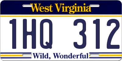 WV license plate 1HQ312