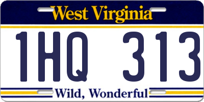 WV license plate 1HQ313