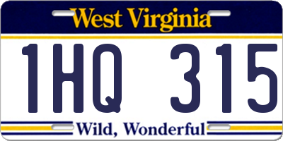 WV license plate 1HQ315