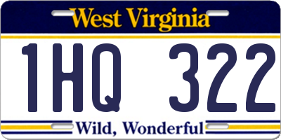 WV license plate 1HQ322