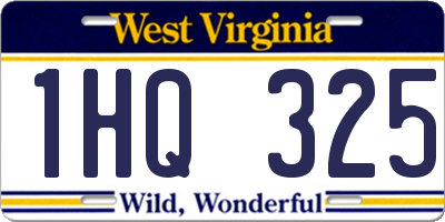 WV license plate 1HQ325