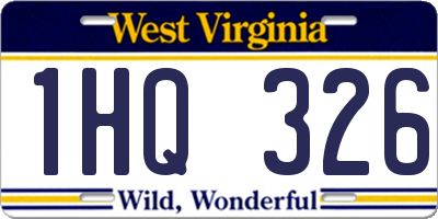 WV license plate 1HQ326