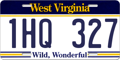 WV license plate 1HQ327
