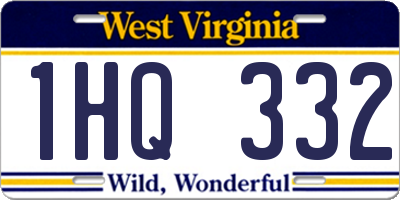 WV license plate 1HQ332