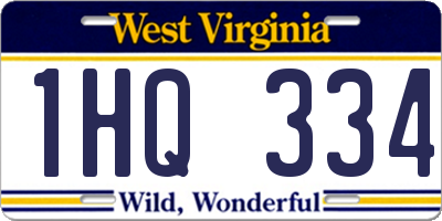 WV license plate 1HQ334