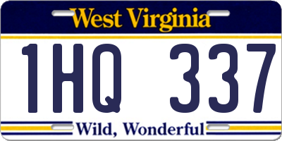 WV license plate 1HQ337