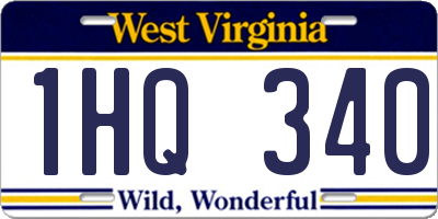 WV license plate 1HQ340