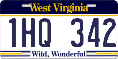 WV license plate 1HQ342