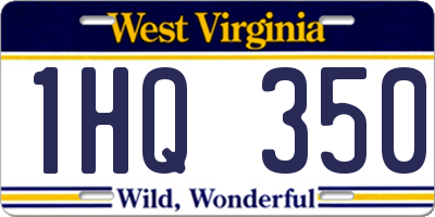 WV license plate 1HQ350