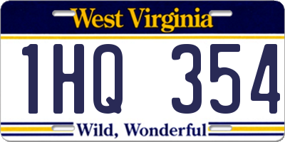 WV license plate 1HQ354