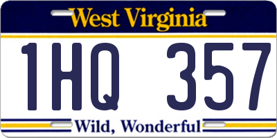 WV license plate 1HQ357