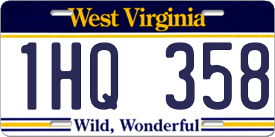 WV license plate 1HQ358