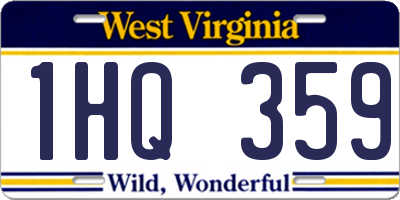 WV license plate 1HQ359