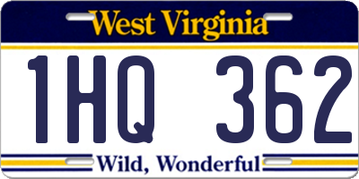 WV license plate 1HQ362