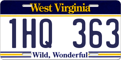 WV license plate 1HQ363