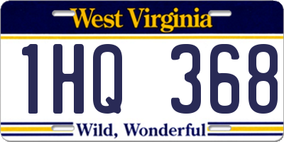 WV license plate 1HQ368