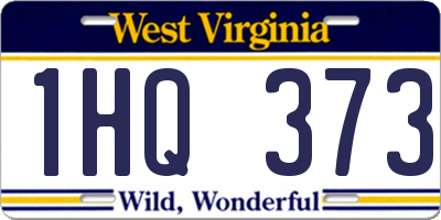 WV license plate 1HQ373