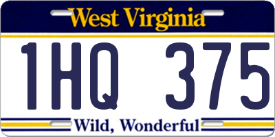WV license plate 1HQ375