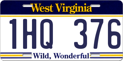 WV license plate 1HQ376